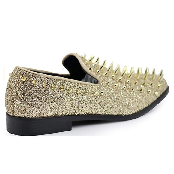 Men's Vintage Spike Dress Loafers Slip On Fashion Shoes Classic Tuxedo Dress Sho - Picture 3 of 6